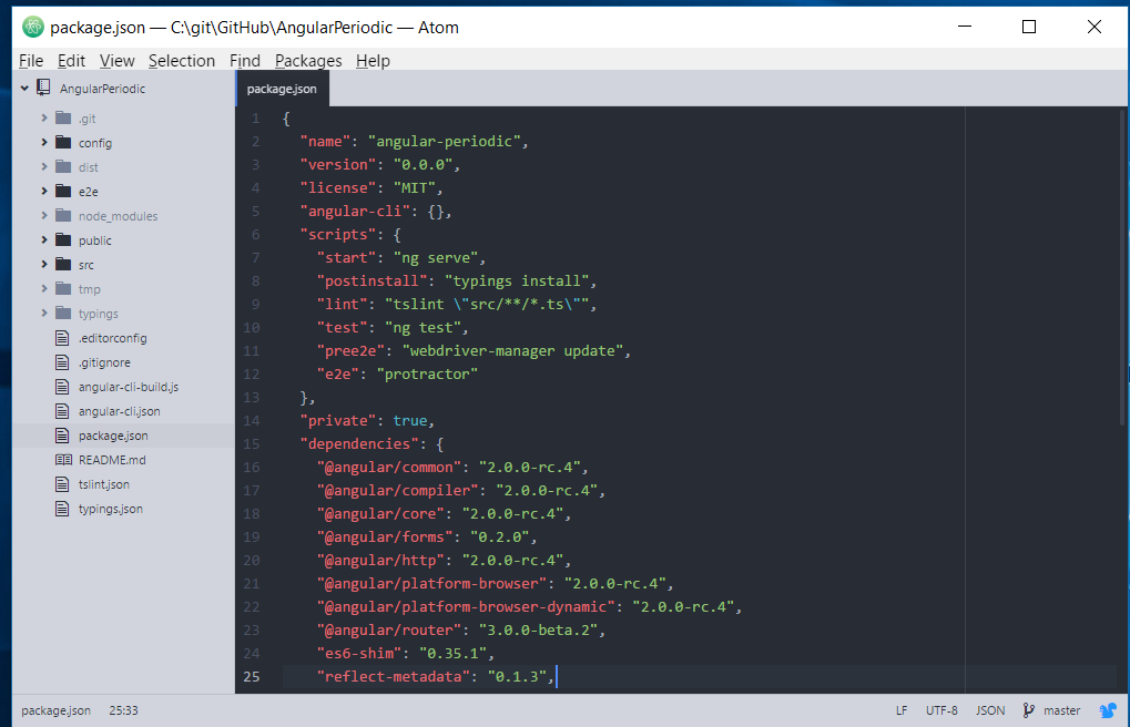 Atom view of application