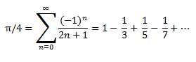 Leibniz series for computing Pi